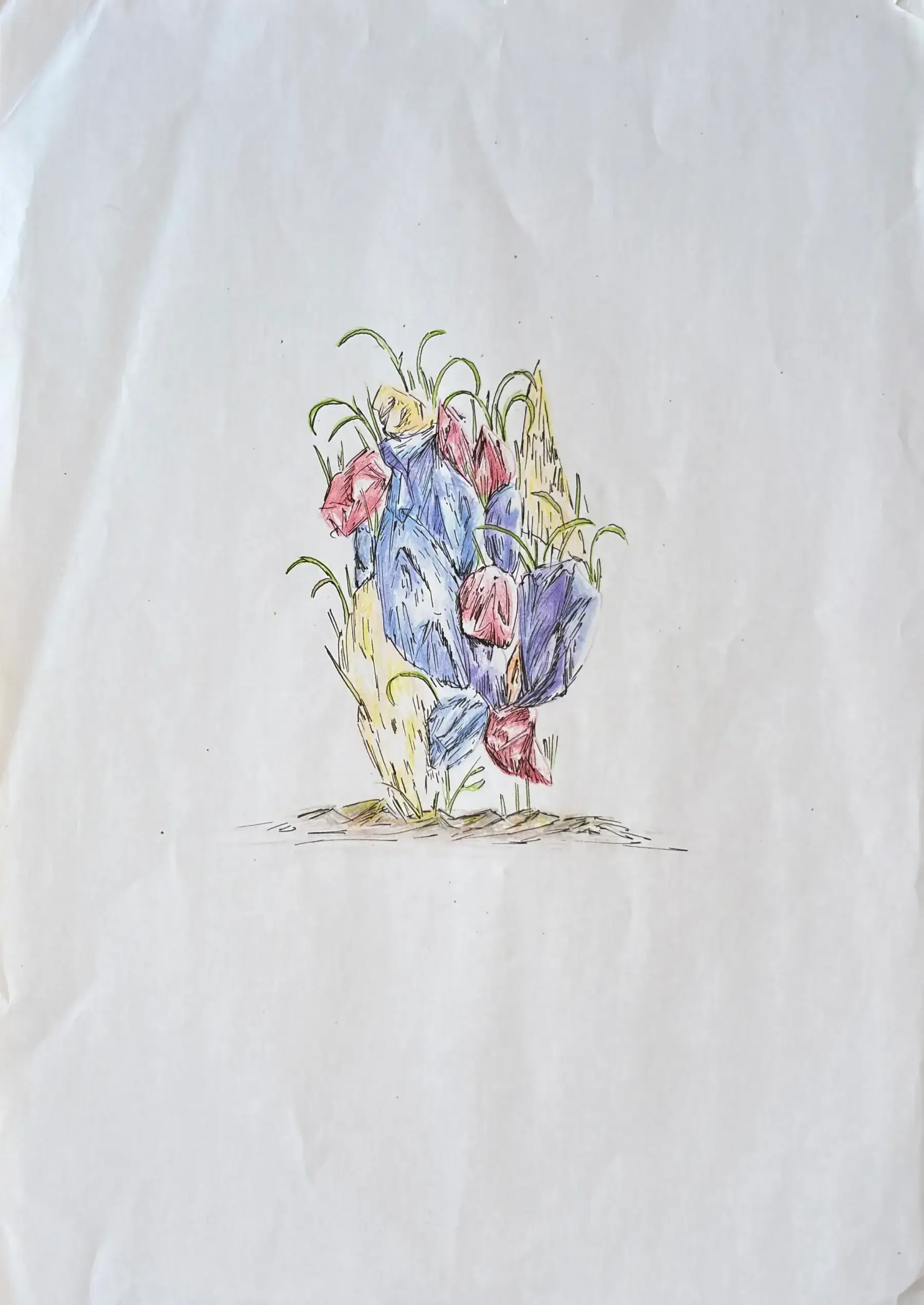 Flower sketch abstract